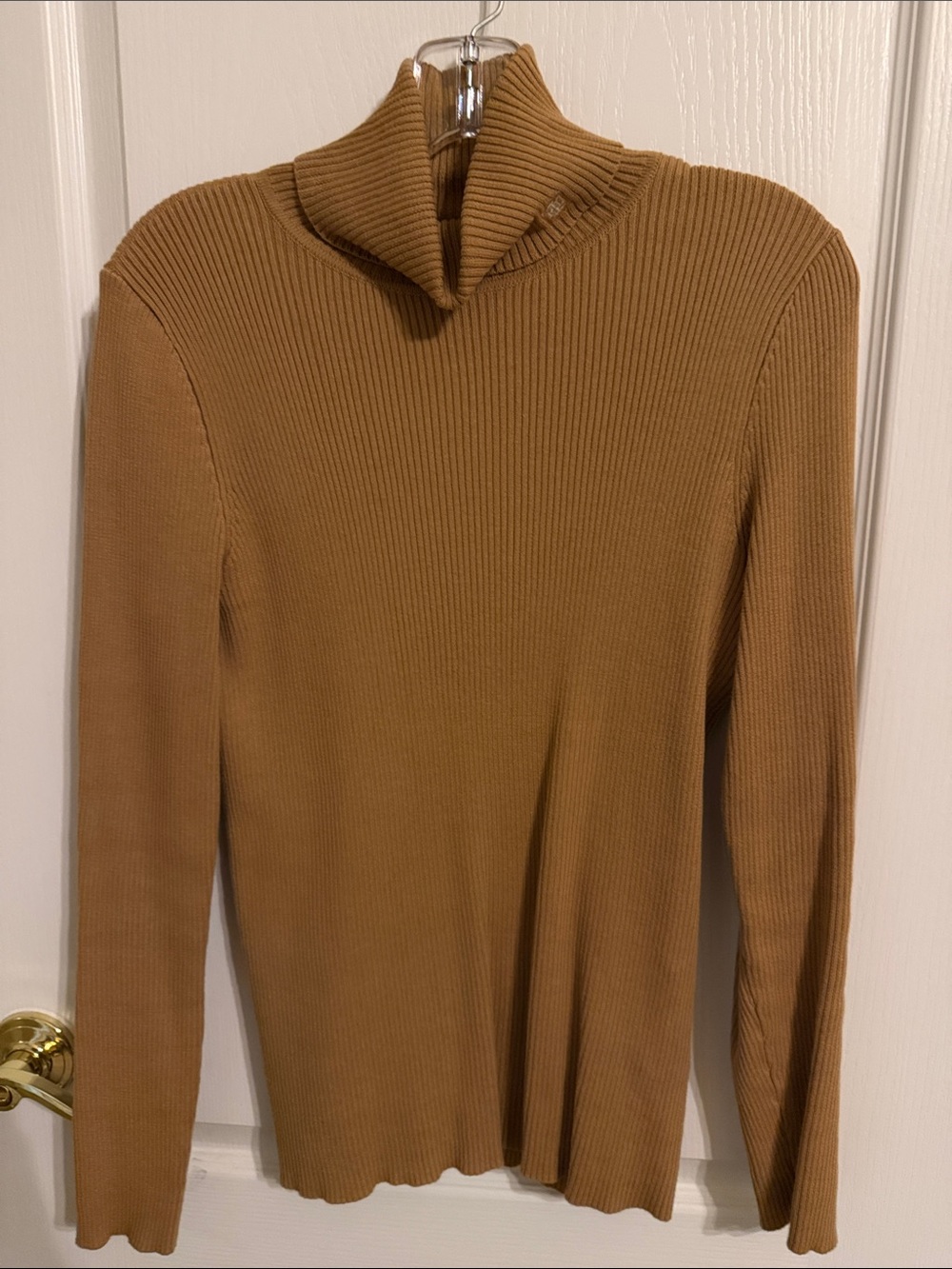 Ralph Lauren Camel Ribbed Turtleneck Sweater